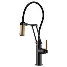 Bridge kitchen faucet with matching side sprayer. Litze Articulating Faucet With Knurled Handle