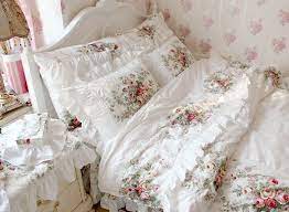 107 55 parure de lit en coton pour lit double pour fille king size de style nordique et romantique rustique housse de couette pour jupe de lit en coton ensembles de