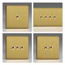 All our brass socket and switch ranges are compliant and come with extensive warranties, trade prices and fast delivery. Varilight Screwless Brushed Brass Toggle Dolly Light Switch Range 1 2 3 4 Gang Ebay