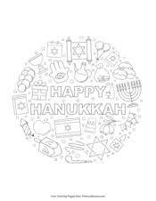 For a limited time, get 8 free hanukkah drawings from colorit! Hanukkah Coloring Pages Free Printable Pdf From Primarygames