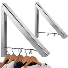 Check spelling or type a new query. Aselected Folding Clothes Hanger Wall Mounted Clothes Rail Aluminum Foldable Racks For Clothes Hanging Storage Set Of 2 Buy Online In Bahamas At Bahamas Desertcart Com Productid 155870204