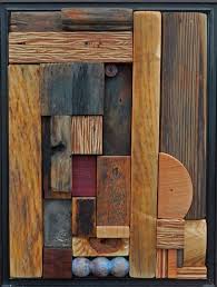 Heather Patterson Abstract Wood Relief Mosaic Blue Balls Wood Art Wood Wall Art Wooden Art