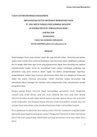 Setiap soal pilihan ganda hanya ada satu jawaban yang benar. Pdf Sistem Informasi Manajemen Tugas Sistem Informasi Manajemen Implementasi Sistem Informasi Manajemen Pada Pt Bali Maya Permai Food Canning Industry