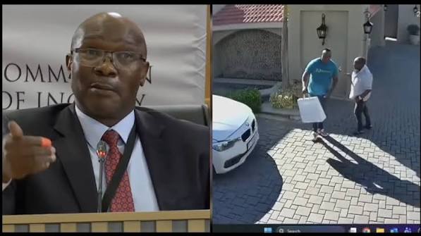 Gen. Dumisani Khumalo shows CCTV footage showing Sgt FE Nkosi visiting Katiso Molefe's home