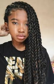 She is wearing her hair in a beautiful big braid in this video, which she undoes, revealing a massive mane full of waves. Pinterest Sweetness African Braids Hairstyles Twist Braid Hairstyles Girls Hairstyles Braids