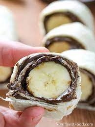 Banana And Nutella Sushi Recipe Nutella Snacks Healthy Lunchbox Snacks