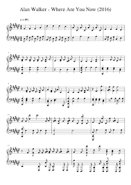 Why don't you take my hand? Alan Walker Where Are You Now 2016 Sheet Music For Piano Solo Musescore Com