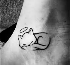 Cat Tattoo Simple Black Outline Cat Tattoo Simple Cute Cat Tattoo Cat Tattoo Small