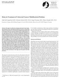 Construct a medical family tree and if. Pdf Delay In Treatment Of Colorectal Cancer Multifactorial Problem