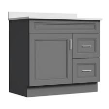Inventory is sold and received continuously throughout the day; Magick Woods Elements Stratton 36 W X 21 D Vanity Base With Right Hand Drawers At Menards Grey Bathroom Vanity Menards Bathroom Vanity Bathroom Vanity Tops