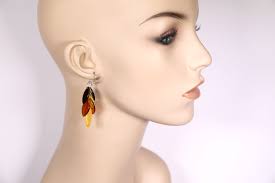 Baltic Amber Leaf Earrings, Amber Earrings, Amber Jewelry, Gift for Her,  Artisan Earrings, Baltic Amber Jewelry, Drop Earrings, Freeform