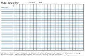 Student Behavior Chart Log For Middle School Or High School