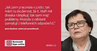 Marie benešová zastávala v minulosti funkci nejvyšší státní zástupkyně, ministryně spravedlnosti, či předsedkyně legislativní rady vlády. Denik N On Twitter Ministryne Spravedlnosti Marie Benesova Rekla Ze Nektere Sve Kritiky Zna Z Odposlechu Https T Co Wasya6o3dl