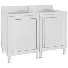 Because of this, this sink fits into 33 cabinets. Vidaxl Commercial Kitchen Sink Cabinets 2 Pcs Stainless Steel Vidaxl Co Uk