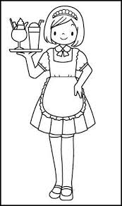 Waitress Job Coloring Picture Coloring Pages Color Waitress