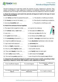 Arrange the words to make sentences. Adverbs Of Degree Esl Games Activities Worksheets