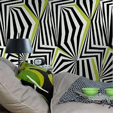 Intisse Psychedelic Coloris Blanc 4 Murs Intisse Chambre Tendance Papier Peint