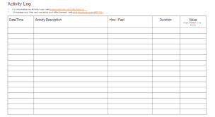 3 Activity Log Templates Word Excel Formats