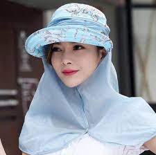Flower Sun Hat With Neck Cover Uv Protection Visor Hats For Women Outdoors Wear Corbatas Gorras Turbantes
