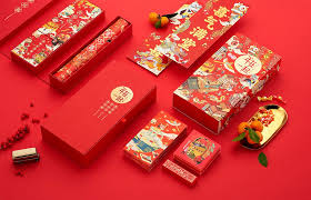 If your chinese hosts have children, do not forget to prepare some red packets ( hongbao ). Chinese Gift Box For Spring Festival Market With Modern And Traditional Illustration World Brand Design Chinese Gifts Gift Box Design Chinese New Year Gifts