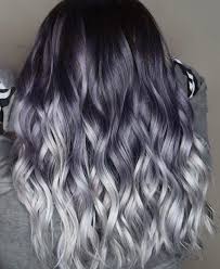 Black And Silver Ombre Dark Purple Silver Ombre Popular Hair Color Grey Ombre Hair Hair Styles