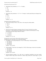 Sistem persamaan linear tiga variabel spltv adalah sistem persamaan dengan 3 variabel berpangkat satu. Contoh Soal Plsv Dan Ptlsv Kelas 7 Beserta Jawabannya