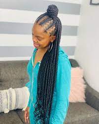 Half Up Half Down In 2021 Hair Styles Box Braids Hairstyles For Black Women Braids Hairstyles Pictures