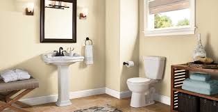 When painting the entire area in the bathroom in yellow can make eyes tired, use it in one area just make the room look attractive. Yellow Bathroom Ideas And Inspiration Behr