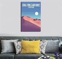 Amazon.com: XPFFF Pósteres de viaje vintage de dunas de arena rosa coral,  lienzo, decoración de pared, decoración de pared, dormitorio familiar, ...