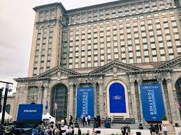 Michigan central station historic train station opened in 1913 to designs by warren & wetmore with reed & stem who designed grand central at the same time, they announced they had also purchased the roosevelt warehouse immediately to the east of the michigan central station for the. Brandchannel Ford Reveals Vision For Future Home Of Innovation And Mobility