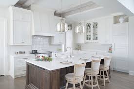 painted white kitchen with dark wood