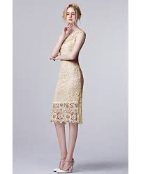 Elegant wife brought to knees 5 min. White Lace Knee Length Cutout Elegant Dress With Cap Sleeves