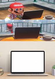 Mario Looking At Laptop Then Jumping With Laptop Picture At The End Thorgift Com If You Like It Please Buy Some From Thorgif Meme Template Edgy Memes Memes