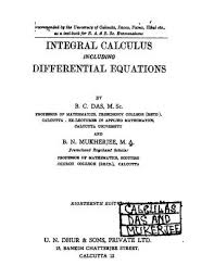 We illustrate some ways to use wl to explore these concepts. Integral Calculus Ed 18th Mukherjee B N Free Download Borrow And Streaming Internet Archive