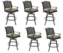 Nassau Bar Stools Set Of 6 Swivel Cast Aluminum Outdoor Patio Furniture Nassau Patio Deck Veran Outdoor Patio Bar Patio Bar Stools Backyard Patio Furniture