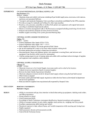 Central Supply Technician Resume Samples