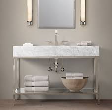 For The Guest Bathroom But With Aged Steel Legs And Carrerra Marble Top Hudson Metal Extra Wide Single Washs Bathroom Vanity Bathroom Decor 36 Bathroom Vanity