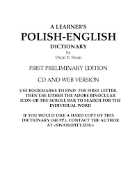 A Learners Polish English Dictionary