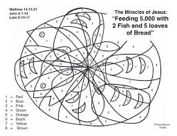 We are curious about the result, have fun! 2 Fish And 5 Loaves Of Bread Bible Coloring Pages Free Bible Coloring Pages Fish Coloring Page