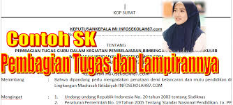 Contoh sk pembagian tugas guru sk kbm wahyu setiyono. Download Contoh Sk Pembagian Tugas Mi Lengkap Dengan Lampirannya Ms Word