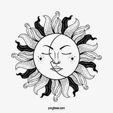 Hand Drawn Tattoo Black White Sun Tattoo Sunlight Moon Png Transparent Clipart Image And Psd File For Free Download Black And White Drawing How To Draw Hands Sun Drawing