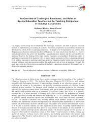 Singapore's moe started a few initiatives in 2004 to support students with mild special education needs in mainstream schools: Pdf An Overview Of Challenges Readiness And Roles Of Special Education Teachers On Co Teaching Component In Inclusive Classrooms