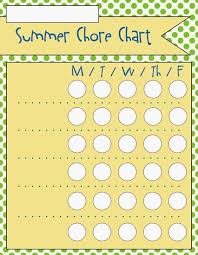 Summer Chore Charts Miss Gmae Chore Chart Kids Chores
