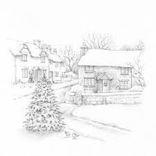 See more other drawing of christmas scene, drawing cartoon christmas. La Pencil Snowscene Lisa Alderson Representing Leading Artists Who Produce Children S And Decorative Work Christmas Sketch Christmas Drawing Winter Drawings