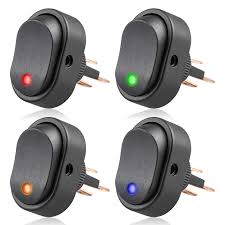 Rcrunning Rock Light Rocker Switch 12v 5 Pin For Car Red Led 5 pin blue rocker on/off switch safety flag whip light.