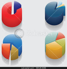 Set Of 3d Pie Charts Business Items Without Numbers Stock