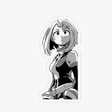 Black And White Manga Stickers Ochaco Uraraka Sticker Transparent Sticker By Zoeygold13 In 2020 Black And White Stickers Anime Stickers Stickers