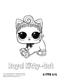 Royal Kitty Cat Coloring Page Lotta Lol Lol Dolls Coloring Pages Cat Coloring Page