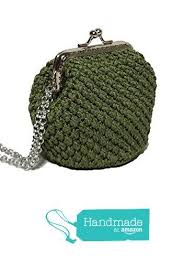 Virginia Mini Pochette Portamonete Verde Vintage Fatto A Mano Con Uncinetto Chiusura Clic Clac Rettangolare Da It Portamonete Uncinetto Borse All Uncinetto
