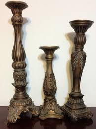 Get the best deals on large pillar candle decorative candles. 3 Tall Floor Fitz Floyd Candlesticks Candle Holders Pillar Gold Paint Resin 407568316